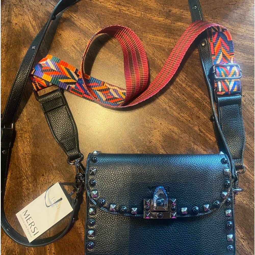COPY - MERSI Crossbody studded black bag
